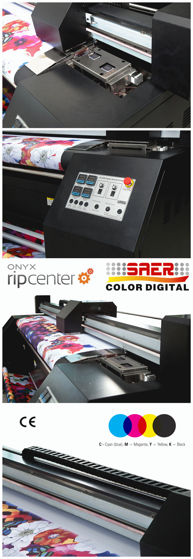 Máquina de impressão contínua dupla da sublimação da tintura da fonte da tinta de CMYK para bandeiras de matéria têxtil 0