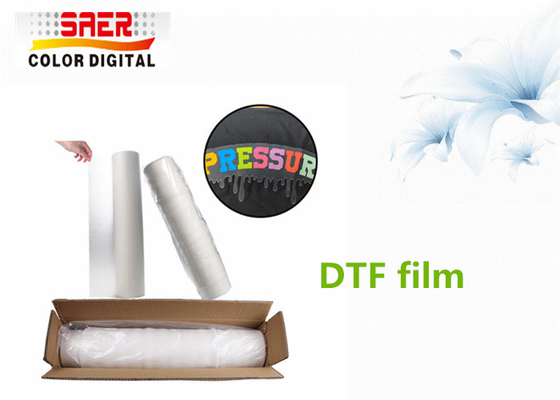 Filme de impressão frio da transferência térmica da casca do Inkjet do filme de 0,30 x de 100M DTF