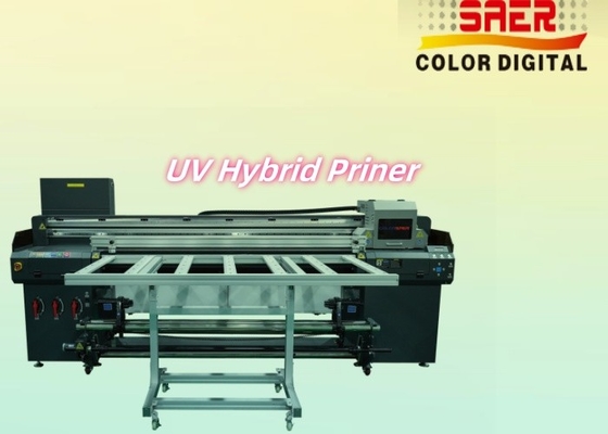 Impressora UV híbrida automática de piso plano e rolando para rolando