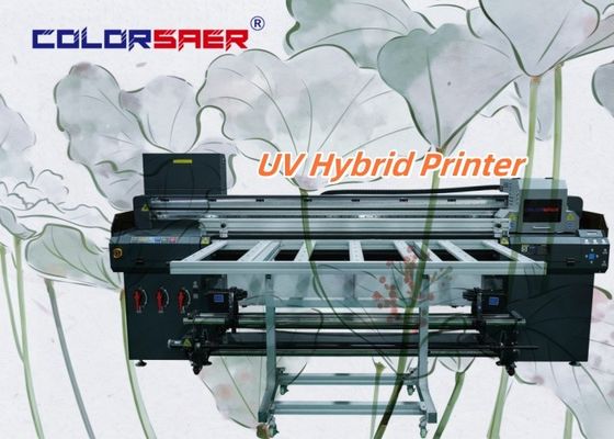 Impressora híbrida UV de 6 pés de largura e rolha para rolha cartaz banner adesivo filme de teto plotter de grande formato