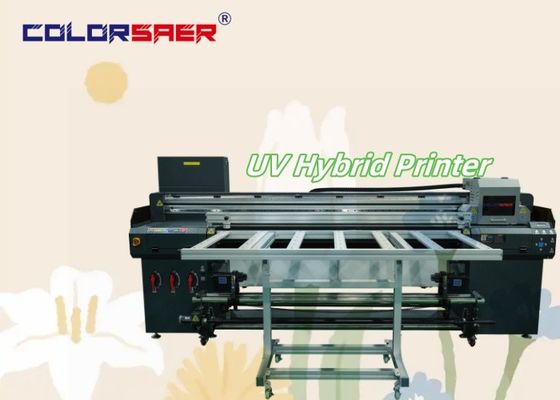 Impressora híbrida UV de grande formato de rolo a rolo e de piso plano Placas e banners Tabela de impressão Impressora híbrida UV de 1,8 m