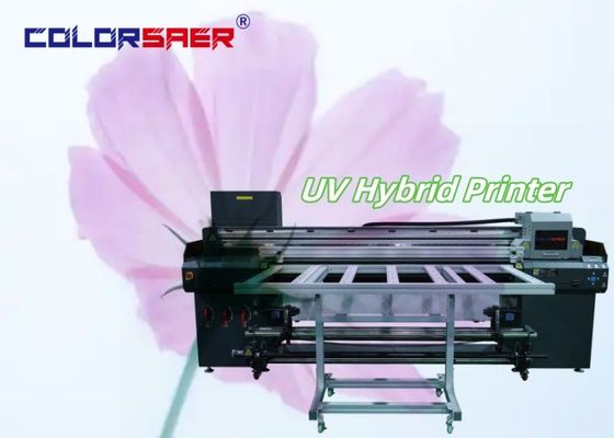 Máquina de impressão de jato de tinta UV colorido de grande formato para rolar e plano Plotter híbrido UV