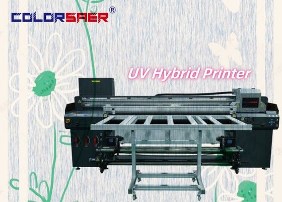 Impressora UV híbrida de piso plano e rolando para o rolando Plotter para Metal Madeira Vidro de couro de tela Flex banners vinil