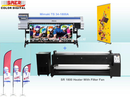 Impressora de matéria têxtil de Mimaki com cabeça de Epson junto com o calefator da sublimação