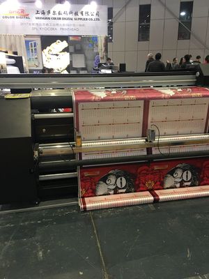 Máquina de impressão contínua dupla da sublimação da tintura da fonte da tinta de CMYK para bandeiras de matéria têxtil