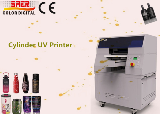 Máquina de impressão de cilindros UV 360 redondos para garrafas, copos e latas de bebidas