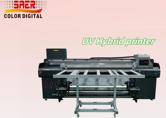 1Impressora híbrida UV de.8m com papel de grande formato para papel e plano com cabeça de impressão de alta resolução