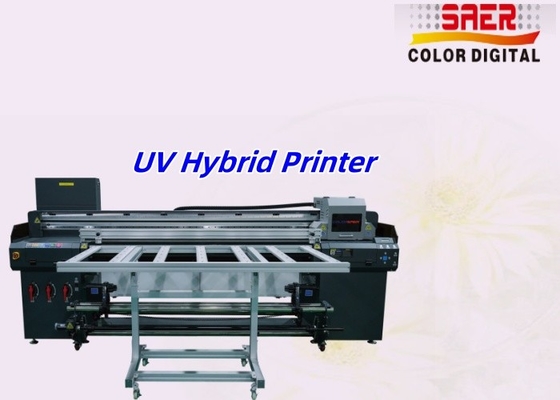 Máquina de impressora UV de grande formato Fabricante de impressora híbrida LED UV Roll To Roll Flatbed Printer para material rígido e flexível