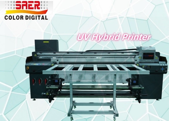 Máquina de Impressão Digital UV Flatbed Wallpaper Banner Poster Hybrid Led Inkjet UV Roll to Roll & Flatbed