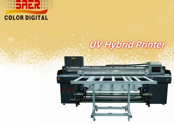 Impressora UV híbrida para diferentes materiais PVC / filme macio / impressão de couro Impressora UV à prova d'água resistente a arranhões 1,8m