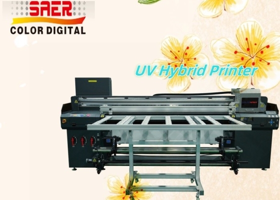 Impressora UV híbrida de piso plano Plotador de rolos de alta produtividade Instalações de fabricação Empresas de publicidade