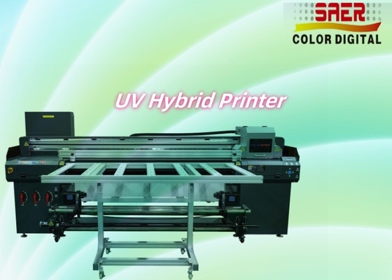 Impressora UV híbrida de grande formato, de rolos a rolos e de piso plano Impressora multifuncional a jato de tinta
