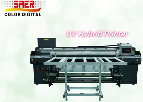 Impressora UV híbrida de grande formato, de rolos a rolos e de piso plano Impressora multifuncional a jato de tinta