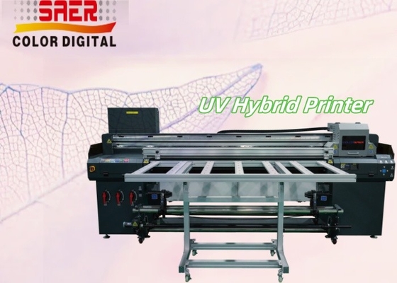 Impressora UV híbrida de grande formato de rolo para rolo e de tela plana Impressora multifuncional de jato de tinta