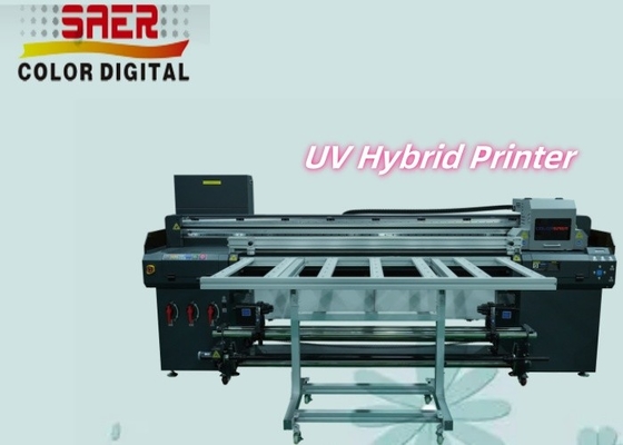 Tinta acrílica CMYK 1.8m Roll To Roll e Flatbed UV Hybrid Printer
