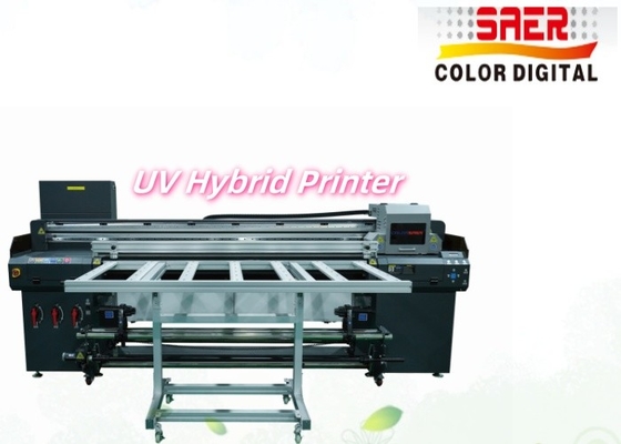 1Impressora UV híbrida de.8m Largo formato Flatbed e Roll to Roll Impressora UV Shanghai Factory
