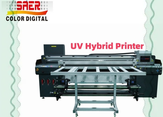 1Impressora UV híbrida de.8m Largo formato Flatbed e Roll to Roll Impressora UV Shanghai Factory