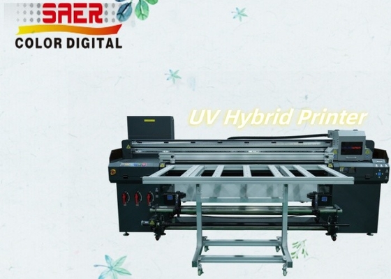 1.8m Largo Format Inkje CMYKW Madeira Vinyl Roll Sticker Cartão UV Impressora híbrida