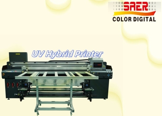 SAER Shanghai Fornecedor Flatbed And Roll To Roll Impressora híbrida UV CMYKW Verniz
