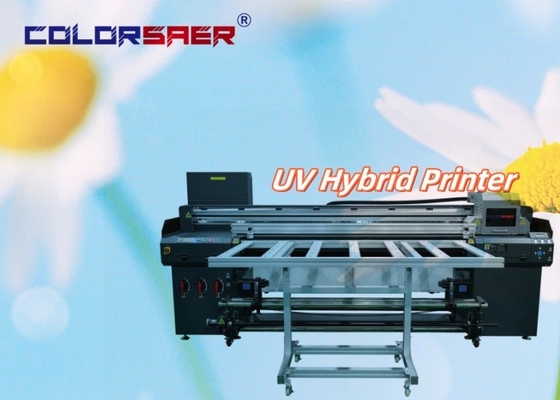 1.8m Máquina de impressão UV de grande formato de tela plana e de rolagem para rolagem tudo em um plotter híbrido UV