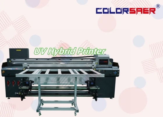 1.8m Máquina de impressão UV de grande formato de tela plana e de rolagem para rolagem tudo em um plotter híbrido UV