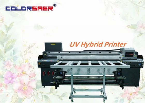Máquina de impressão digital UV de 6 pés com plano de alta resolução e plotter híbrido UV de rolamento para rolamento