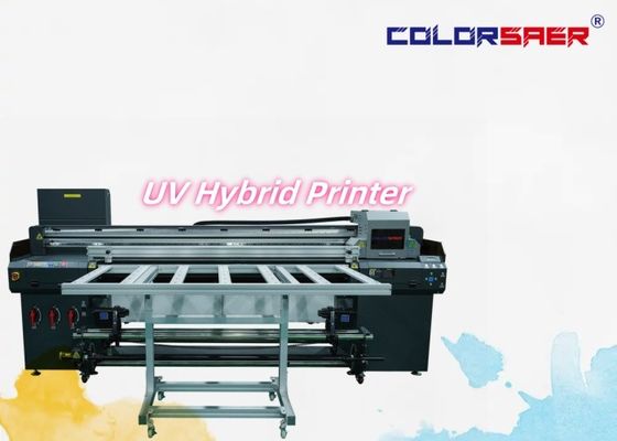 Máquina de impressão digital UV de 6 pés com plano de alta resolução e plotter híbrido UV de rolamento para rolamento