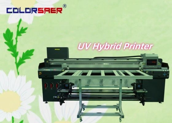 1Impressora híbrida UV de.8m para publicidade exterior e interior CMYK+W+CMYK+Verniz