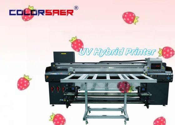 Preço da fábrica 6FT UV Flatbed e Roll to Roll Impressora híbrida com conveyor belt para produção industrial contínua