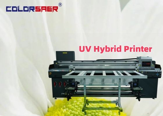 Máquina de impressão de jato de tinta UV colorido de grande formato para rolar e plano Plotter híbrido UV
