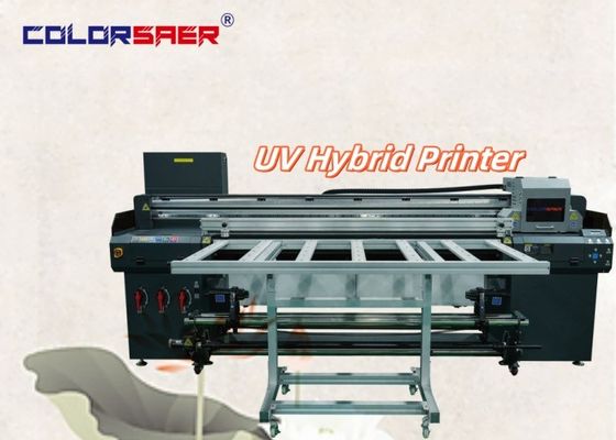Shanghai Manufacturer Digital Hybrid UV Plotter Wide Format Printer 6 Feet Roll To Roll Com Flatbed UV Hybrid Printer