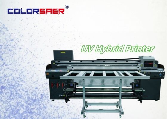 Impressora UV híbrida de piso plano e rolando para o rolando Plotter para Metal Madeira Vidro de couro de tela Flex banners vinil