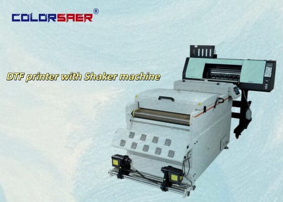 2 ou 4 Print Head Digital SAER DTF Printer 60cm / A3 Tamanho PET Filme Offset T-shirt DTF máquina de impressão com máquina de Shaker Powder