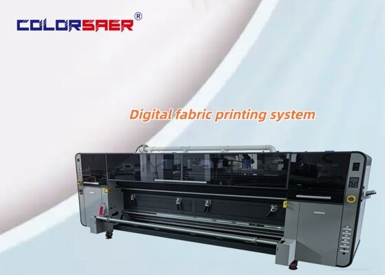 Máquina de Impressão Digital de Têxteis Automática Roll To Roll com aquecedor de infravermelho distante e largura de impressão de 3200 mm